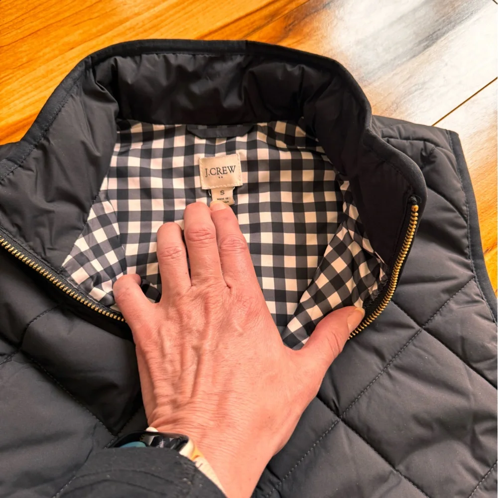 J. Crew Black Quilted Vest - Picture 2 of 3